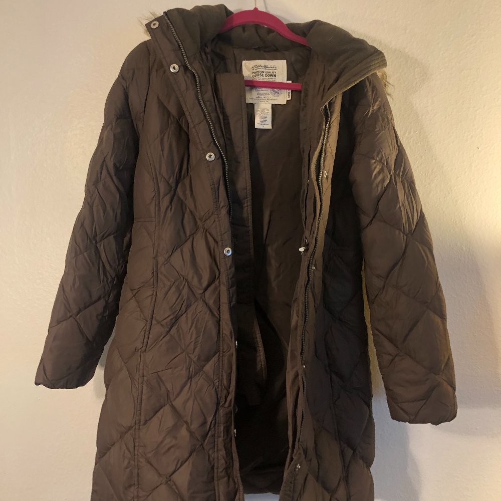 Eddie Bauer goose-down winter coat 700 fill Small brown